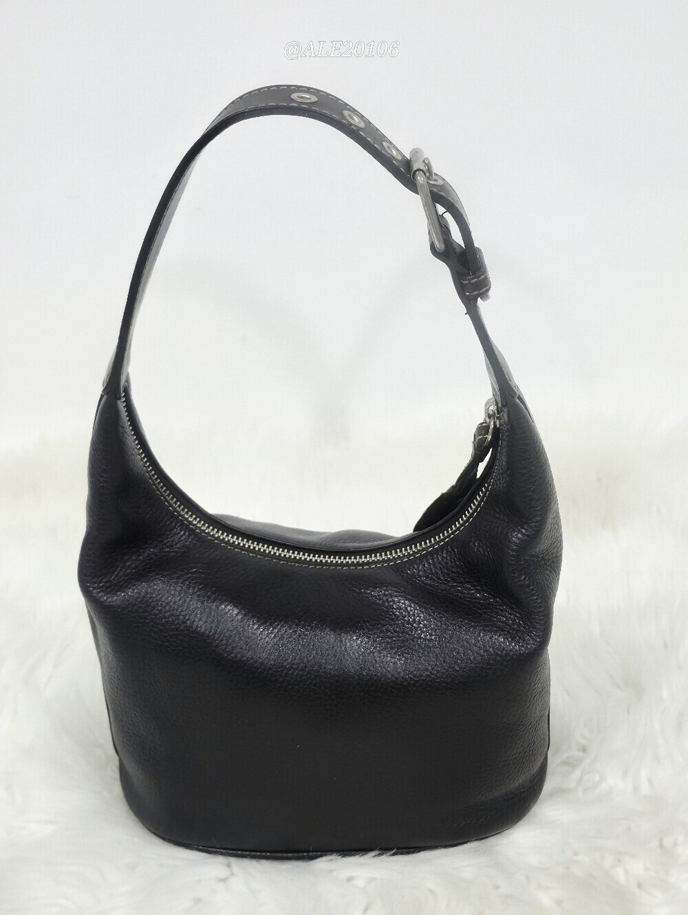Dooney & Bourke Dark Brown Leather Hobo Shoulder Bag Pebbled Leather Purse - Picture 3 of 12